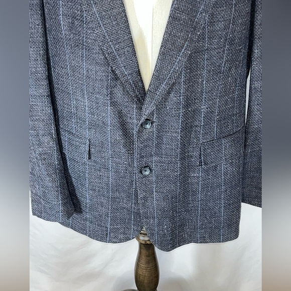 Christian Dior Monsieur Vintage 80s Wool Blazer Jacket Grey Pinstripe Mens 42R - Picture 2 of 10